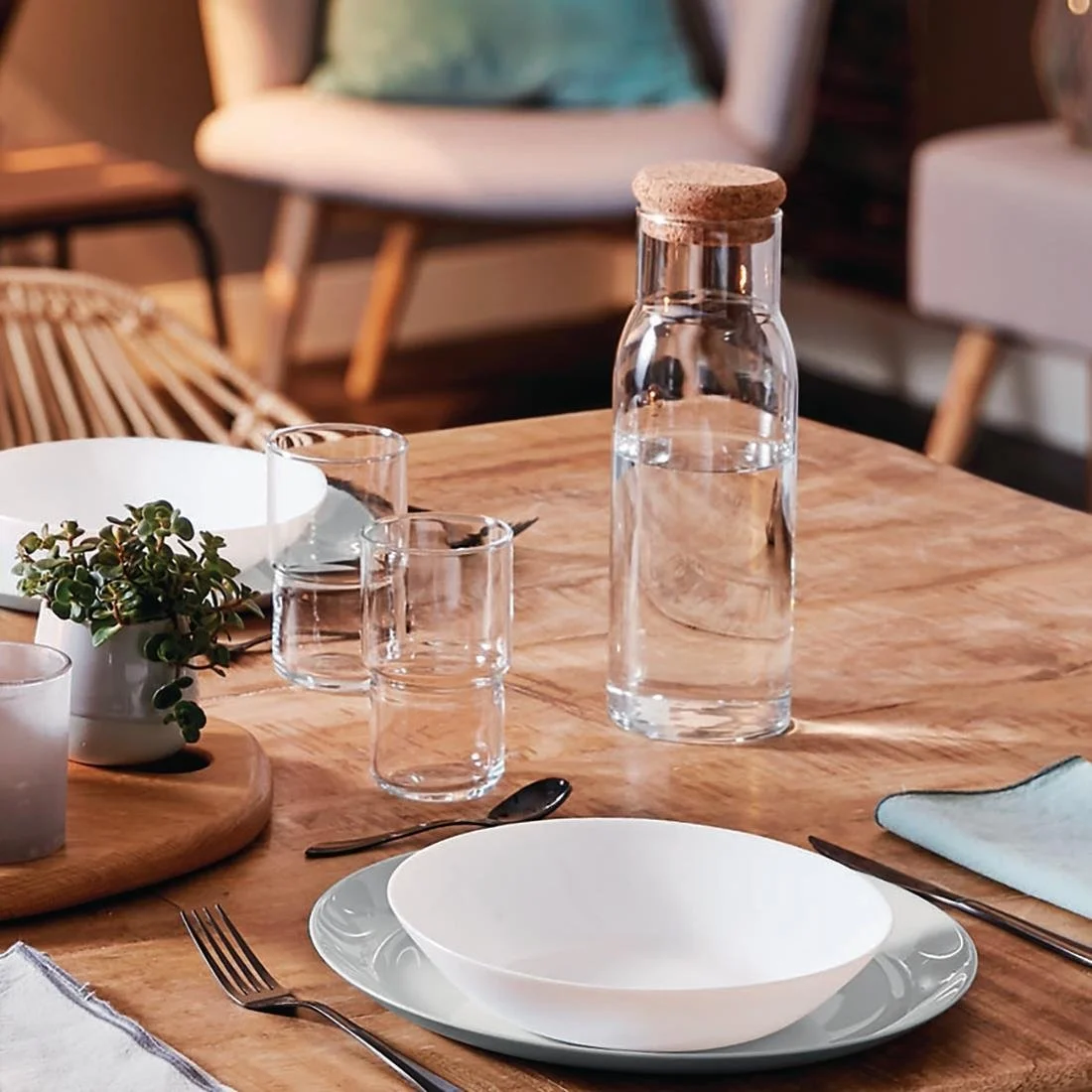 Luminarc Funambule Carafes with Cork Lid 1Ltr (6 Pack) - Image 6