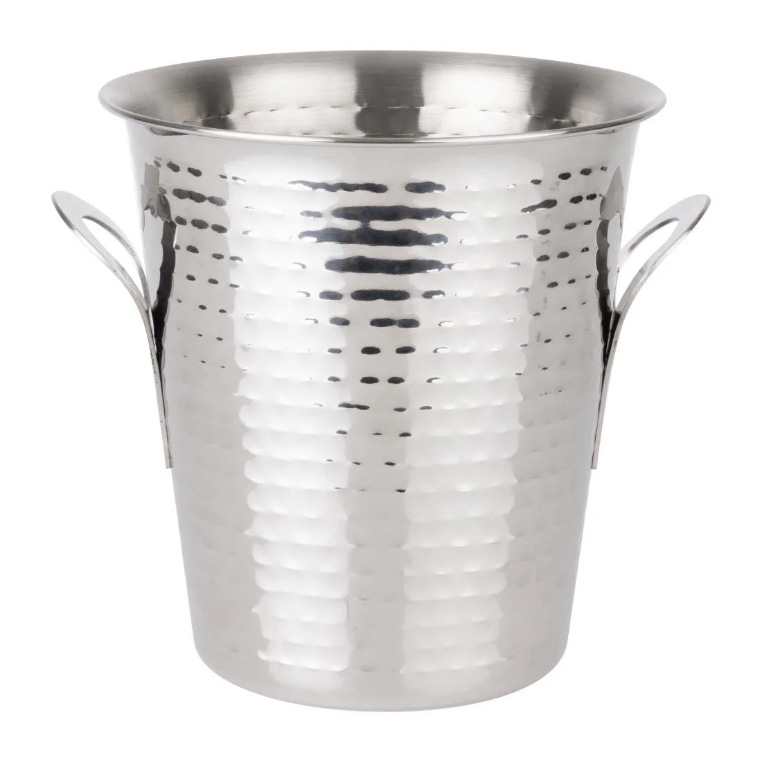 Olympia Flare Wine Bucket Hammered Stainless Steel 4.3Ltr - Image 1