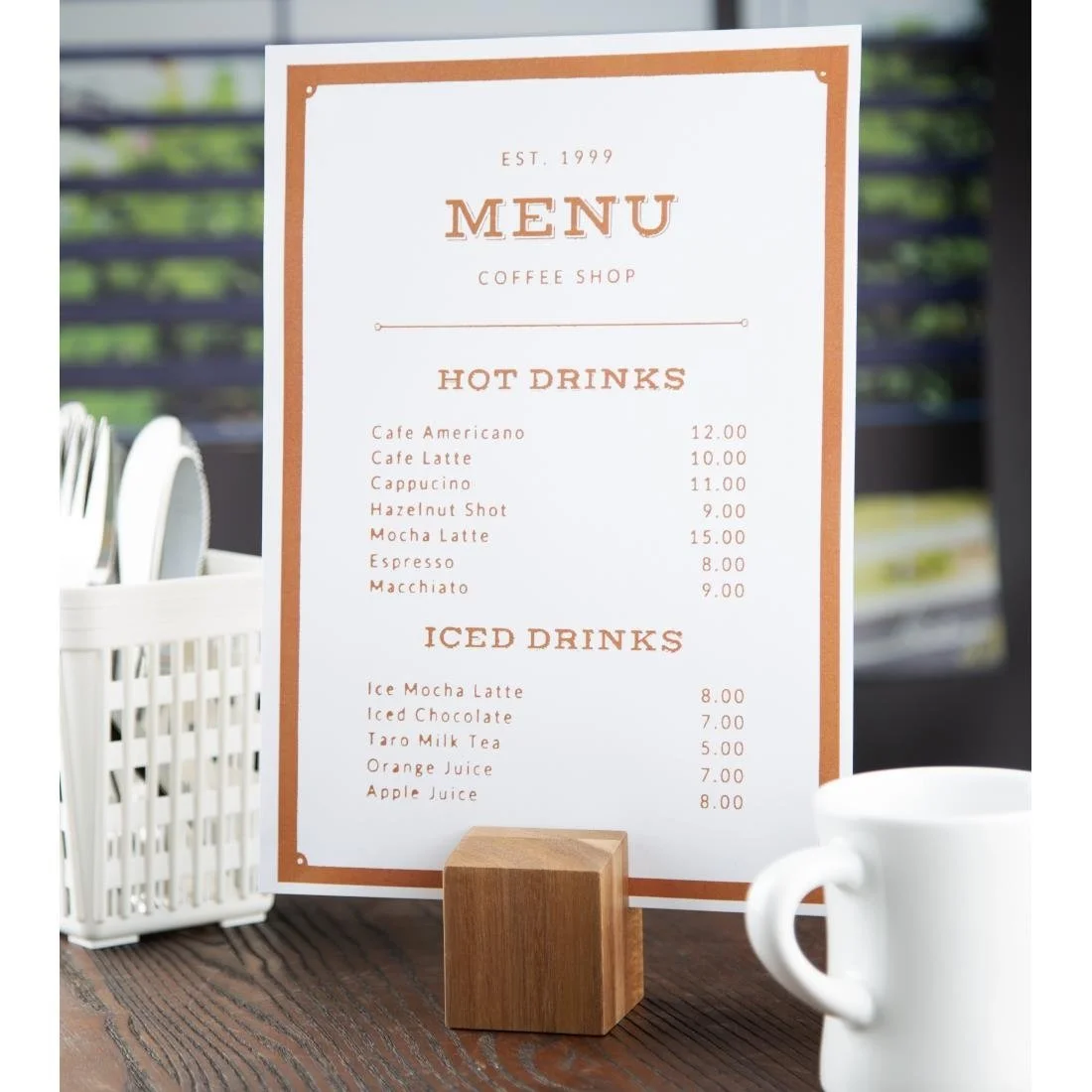 Olympia Wooden Menu Holder and Riser - Image 5