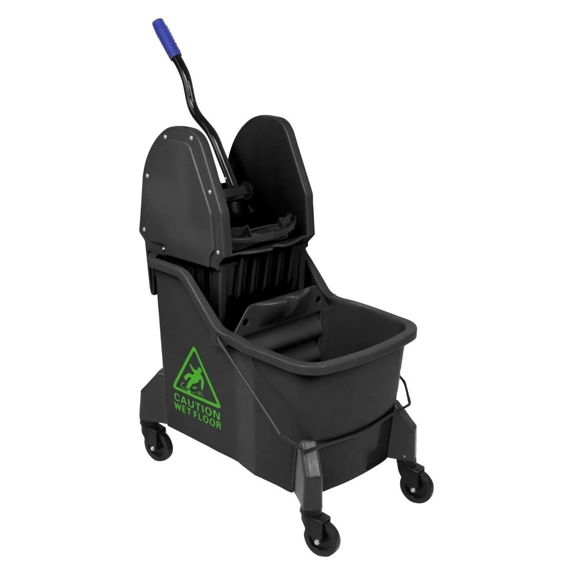 Jantex Two-Compartment Mop Bucket and Wringer Green 30Ltr - Image 1