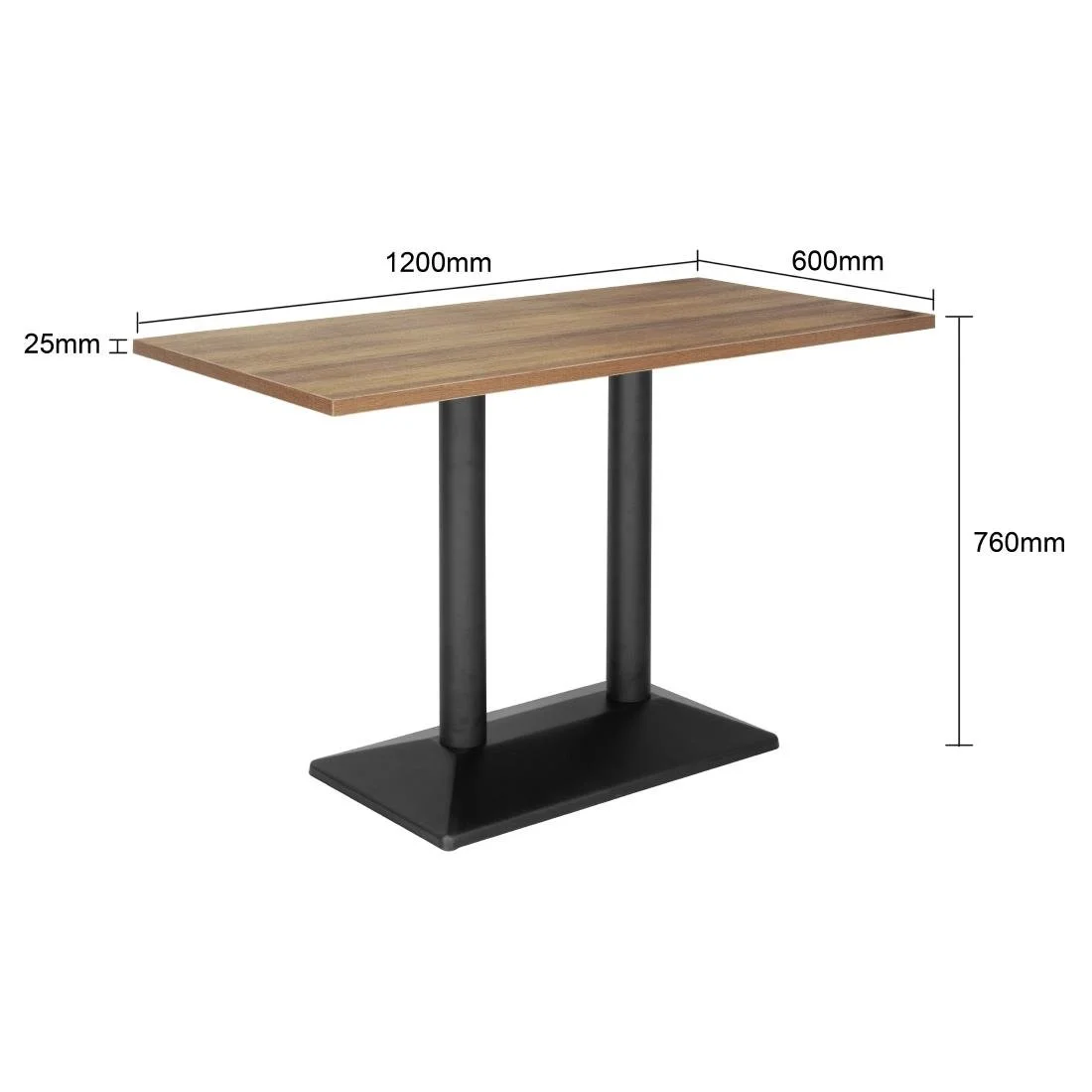 Bolero Indoor Dining Table Light Wood 1200mm - Image 5