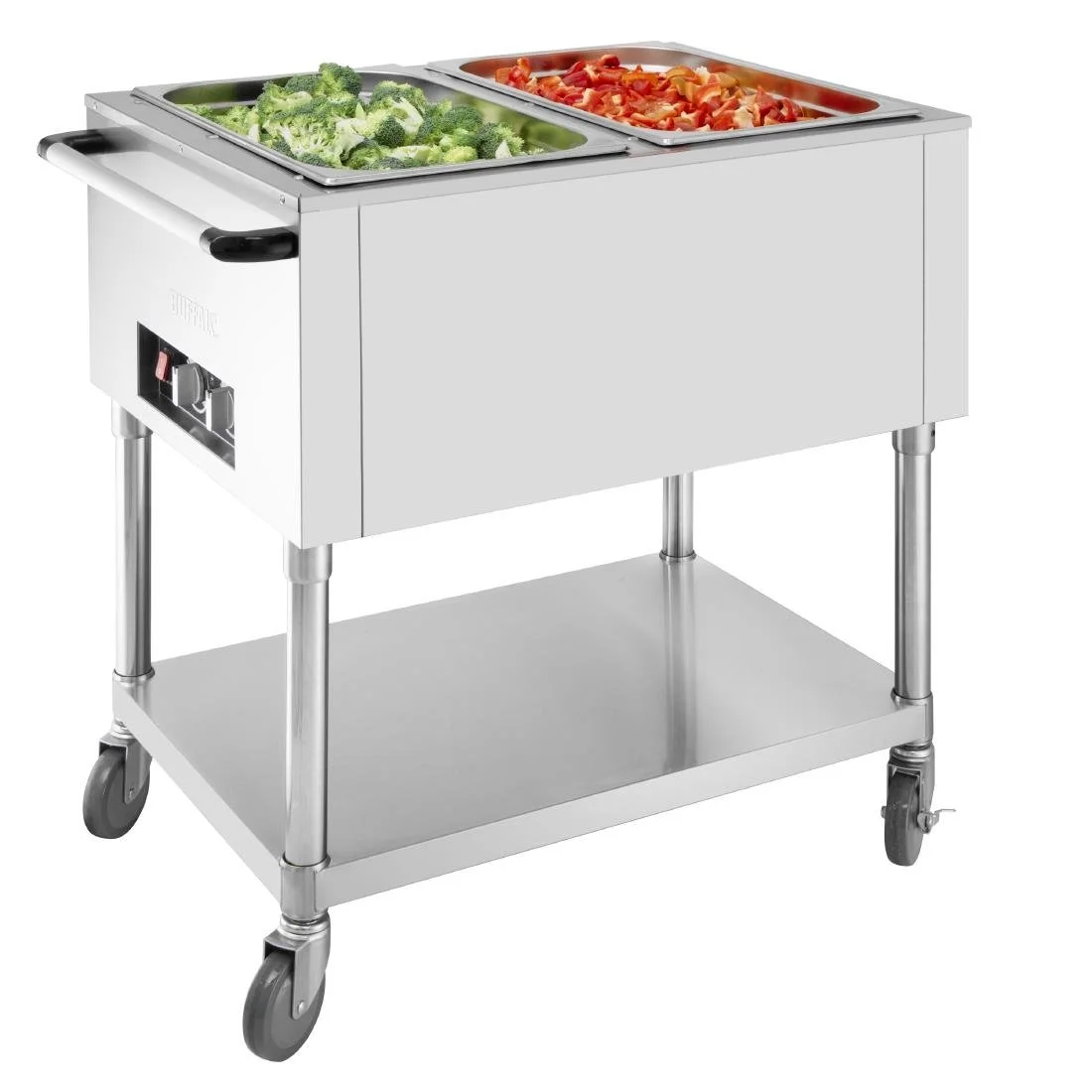 Buffalo Mobile Bain Marie Trolley 2x 1/1GN - Image 6