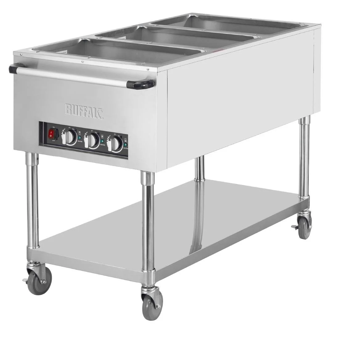 Buffalo Mobile Bain Marie Trolley 3x 1/1GN - Image 2