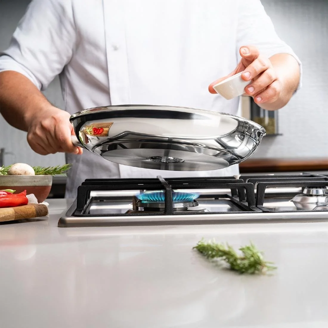 Tramontina Stainless Steel Triple Base Frying Pan 26cm - Image 6