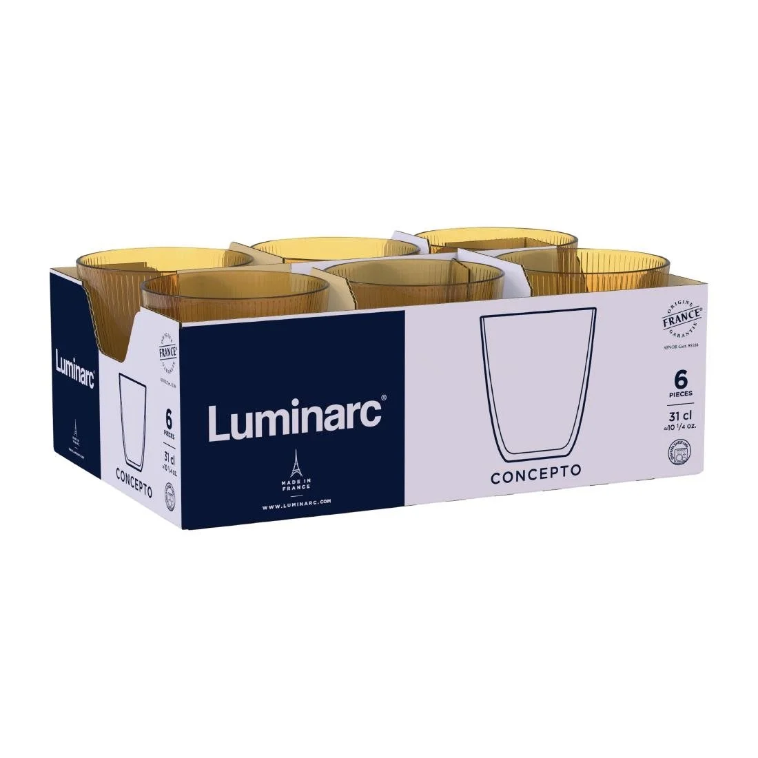 Luminarc Concepto Stripy Amber Tumblers 320ml (24 Pack) - Image 5