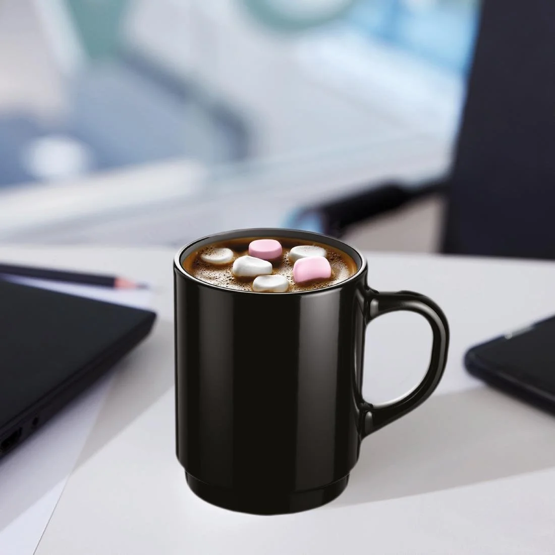 Arcoroc Opal Stackable Mugs Black 250ml (6 Pack) - Image 4