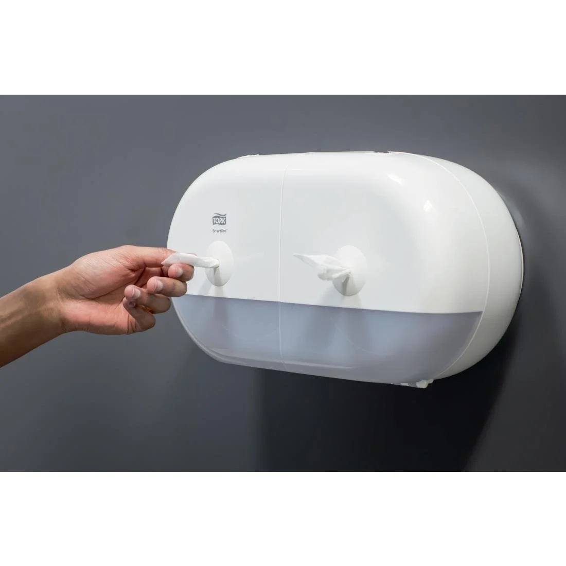 Tork SmartOne Mini Twin Toilet Roll Dispenser - Image 4