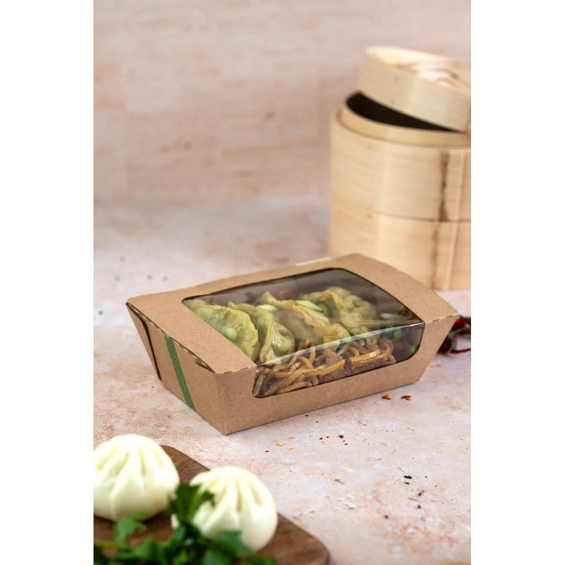 Vegware Microflute Hinged Hot Boxes with Windows 8x5" (250 Pack) - Image 2