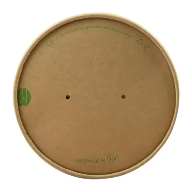 Vegware Round Paper Lid Kraft 150-Series (Pack 300)