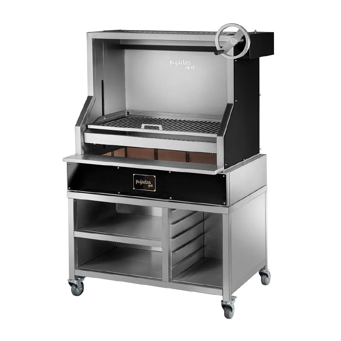 Pujadas Open Grill with V-Shaped Bars and Mobile Cabinet 8581011B - Image 1