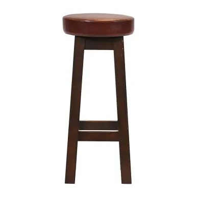 Everyday Wessex Dark Walnut High Stool with Bison Espresso Seat (2 Pack)