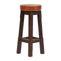 Everyday Wessex Dark Walnut High Stool with Bison Tan Seat (2 Pack) - Image 2