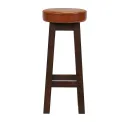 Everyday Wessex Dark Walnut High Stool with Bison Tan Seat (2 Pack) - Image 1