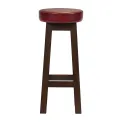 Everyday Wessex Dark Walnut High Stool with Bison Bordeaux Seat (2 Pack) - Image 1