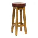 Everyday Wessex Weathered Oak High Stool with Bison Espresso Seat (2 Pack) - Image 2