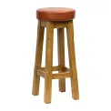Everyday Wessex Weathered Oak High Stool with Bison Tan Seat (2 Pack) - Image 2