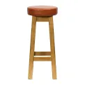Everyday Wessex Weathered Oak High Stool with Bison Tan Seat (2 Pack) - Image 1