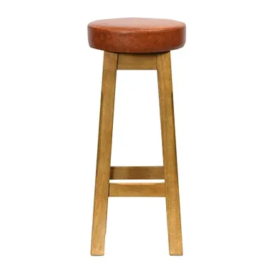 Everyday Wessex Weathered Oak High Stool with Bison Tan Seat (2 Pack)