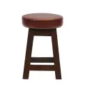 Everyday Wessex Dark Walnut Low Stool with Bison Espresso Seat (2 Pack) - Image 1