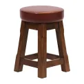 Everyday Wessex Vintage Low Stool with Bison Espresso Seat (2 Pack) - Image 1