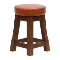 Everyday Wessex Vintage Low Stool with Bison Tan Seat (2 Pack) - Image 1