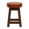 Everyday Wessex Vintage Low Stool with Bison Tan Seat (2 Pack) - Image 2