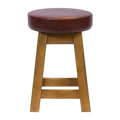 Everyday Wessex Weathered Oak Low Stool with Bison Espresso Seat (2 Pack)