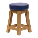 Everyday Wessex Weathered Oak Low Stool with Bison Midnight Seat (2 Pack) - Image 2