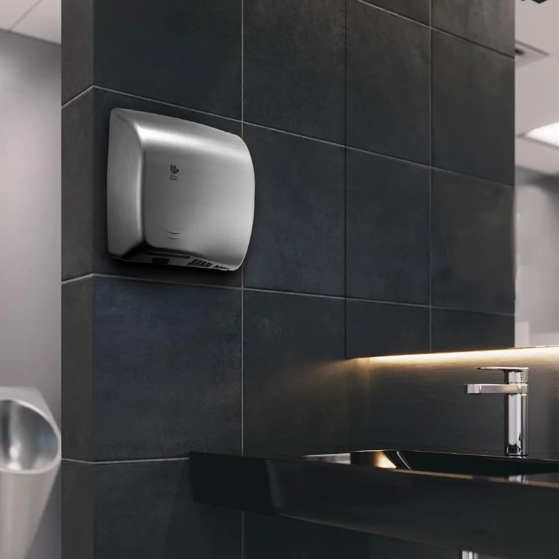 Dryflow EcoSlim HEPA Hand Dryer with Ioniser Brushed Satin DFES02BS - Image 3