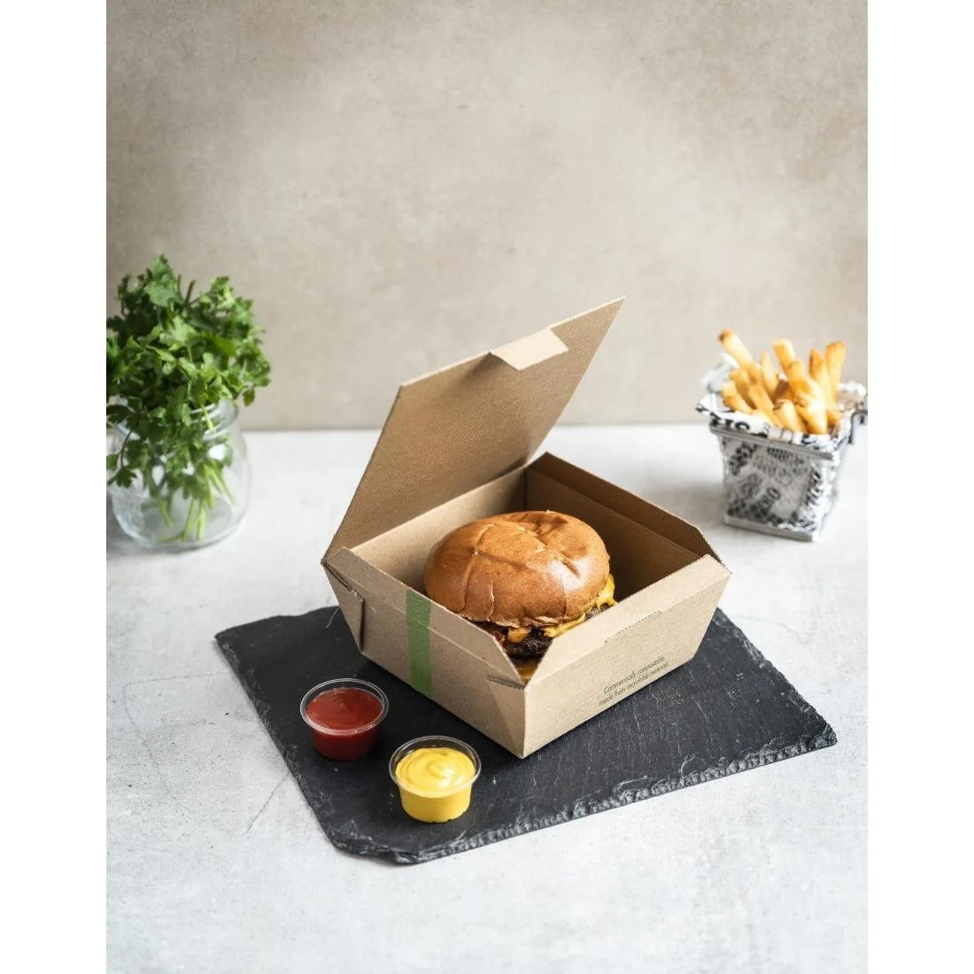 Vegware Microflute Hinged Hot Boxes 6x6" (210 Pack) - Image 3
