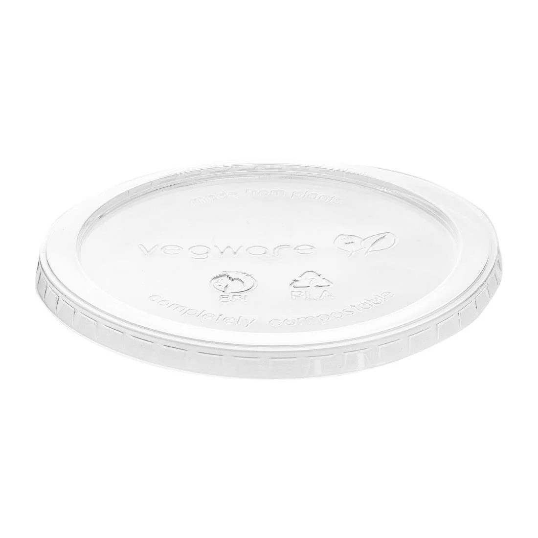 Vegware Round PLA Deli Pot Lids - Fits 8-32oz Pots (500 Pack) - Image 2