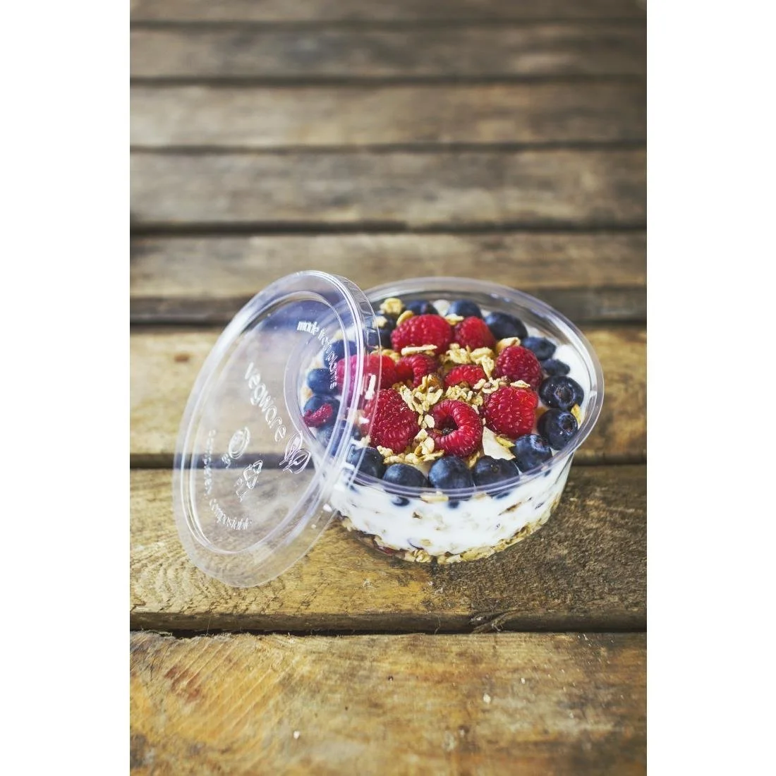 Vegware Round PLA Deli Pot Lids - Fits 8-32oz Pots (500 Pack) - Image 3