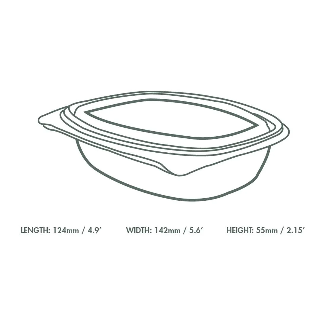 Vegware PLA Hinged Deli Containers 12oz (300 Pack) - Image 2