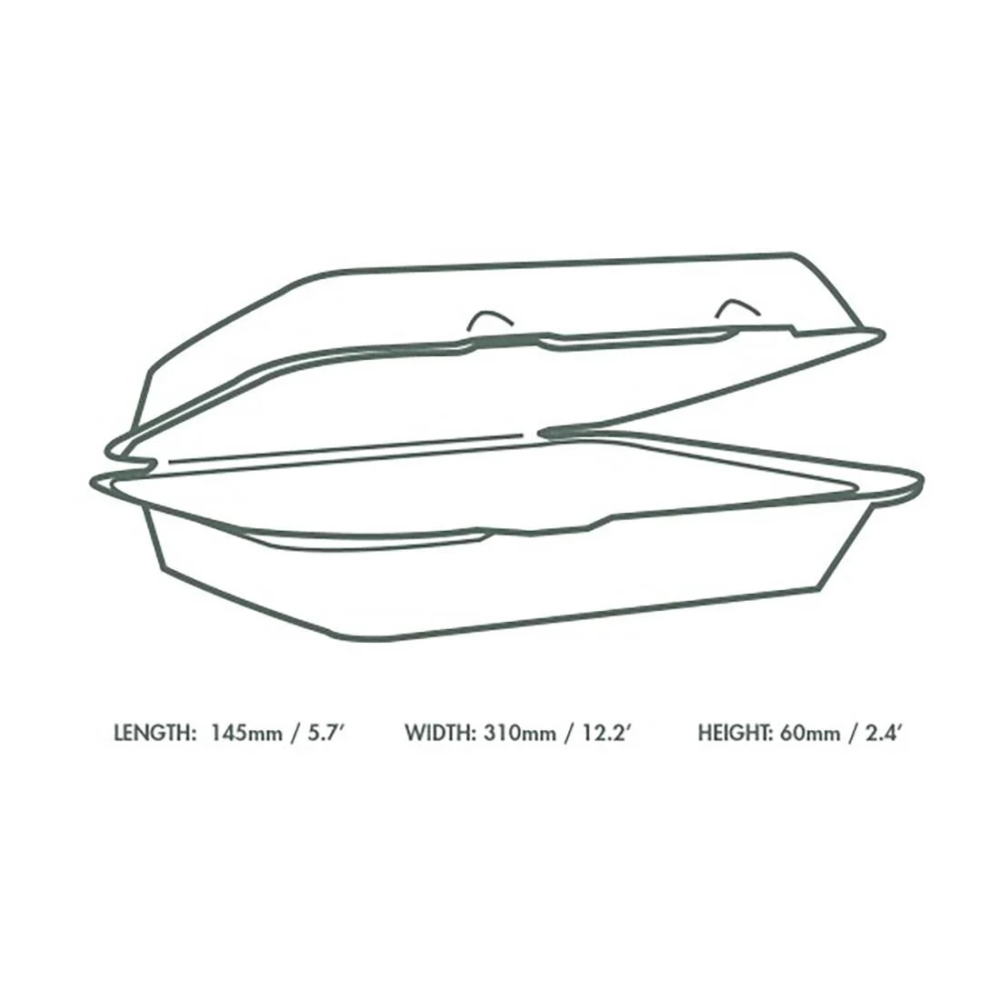 Vegware Nourish Moulded Fibre Clamshell Takeaway Boxes 12x6" (250 Pack) - Image 3