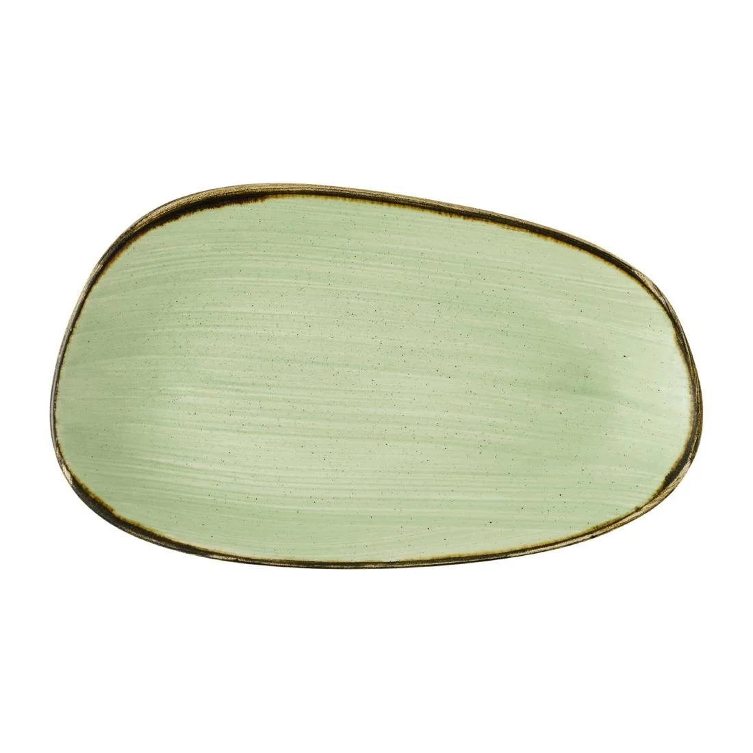 Churchill Stonecast Opal Oblong Plates Sage Green 220x130mm (12 Pack)