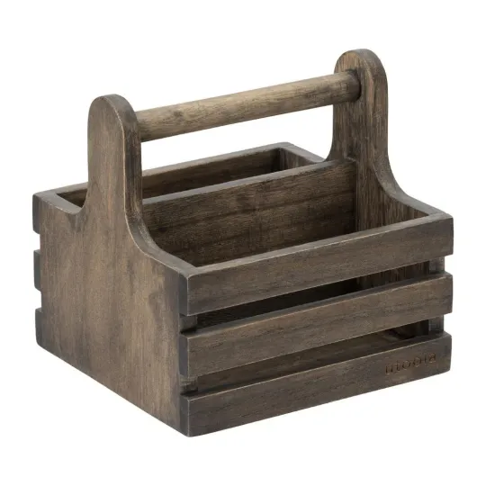 Utopia Small Rustic Wooden Table Caddy (2 Pack)