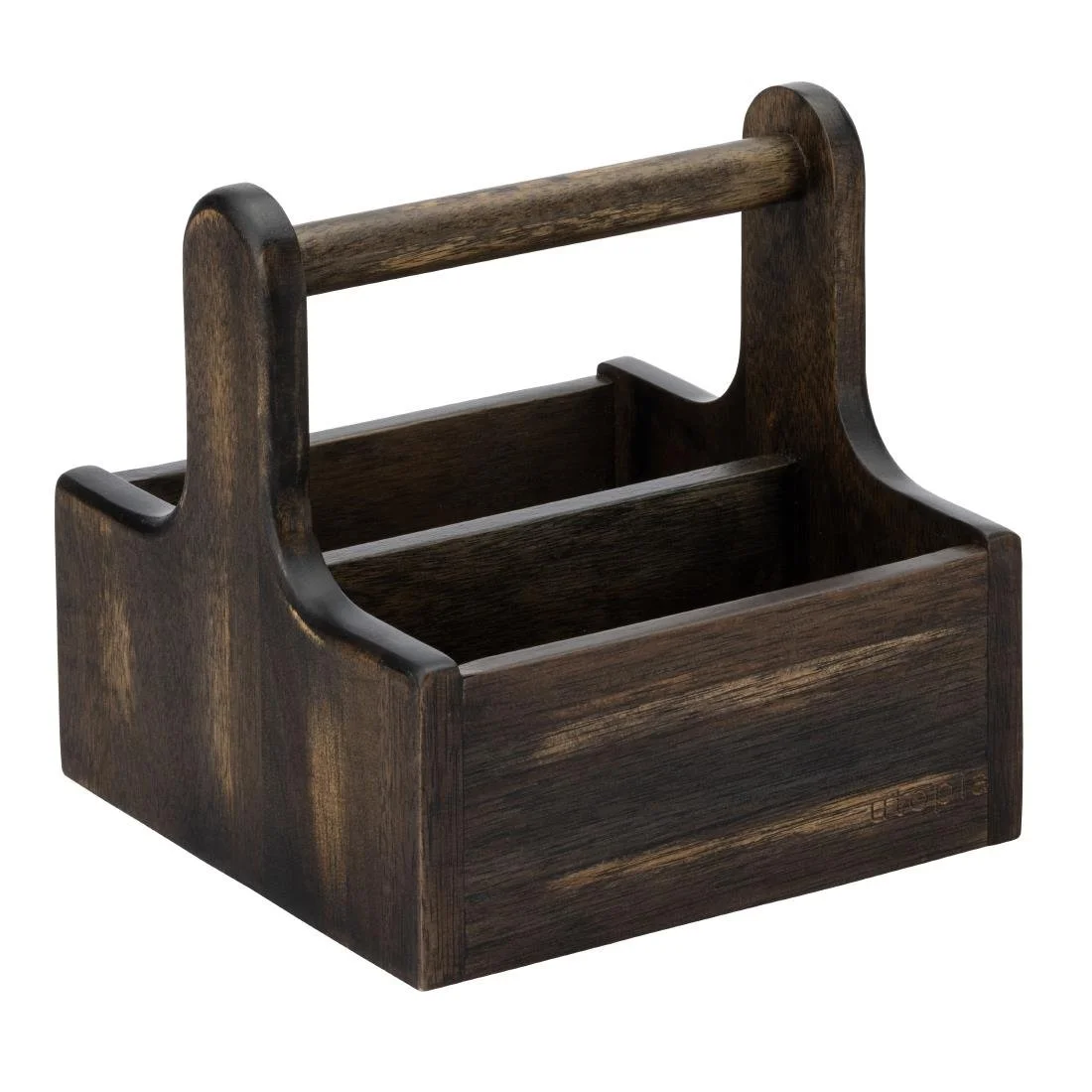 Utopia Small Wooden Table Caddy Black (2 Pack) - Image 1