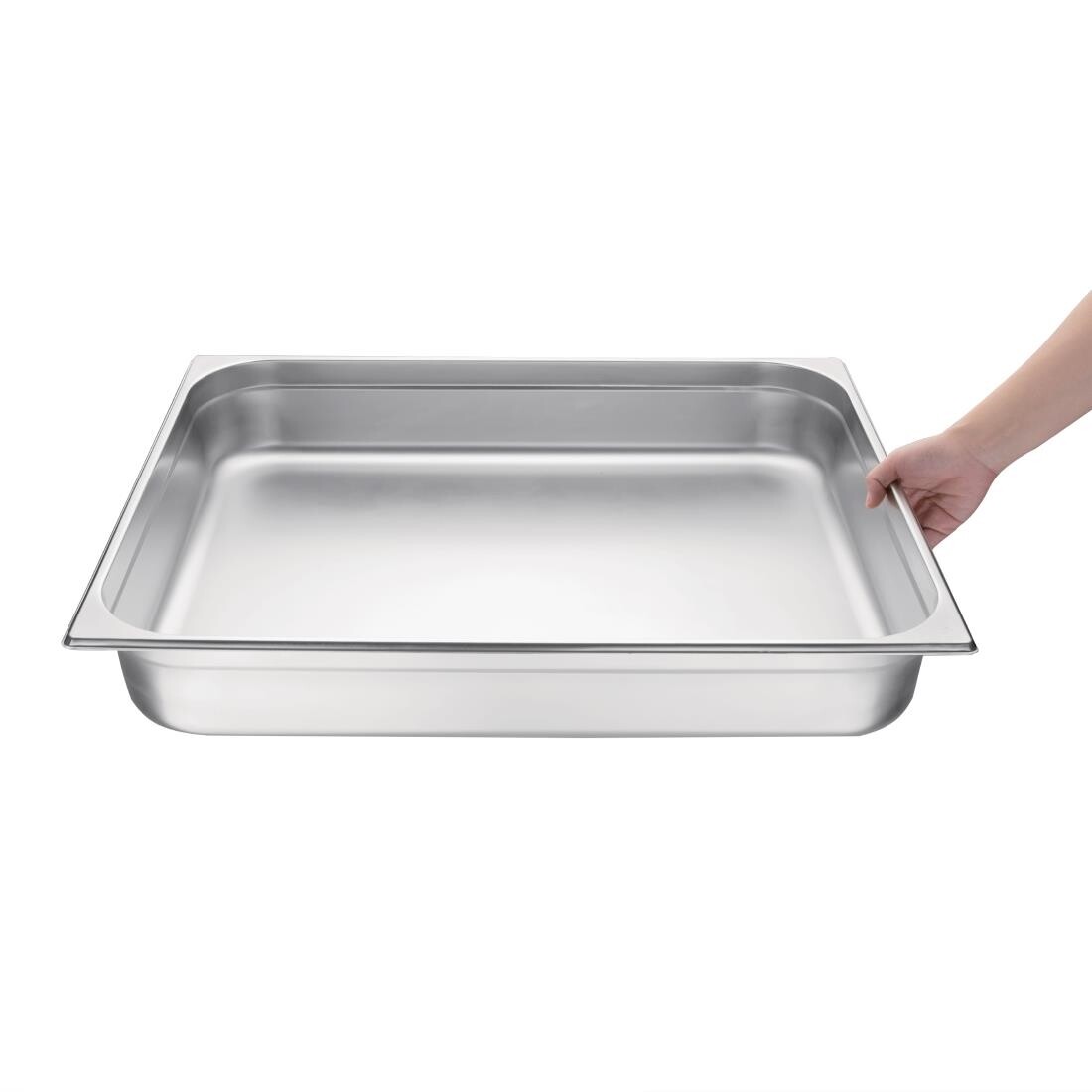 Vogue Stainless Steel 2/1 Double Size Gastronorm Pan 100mm