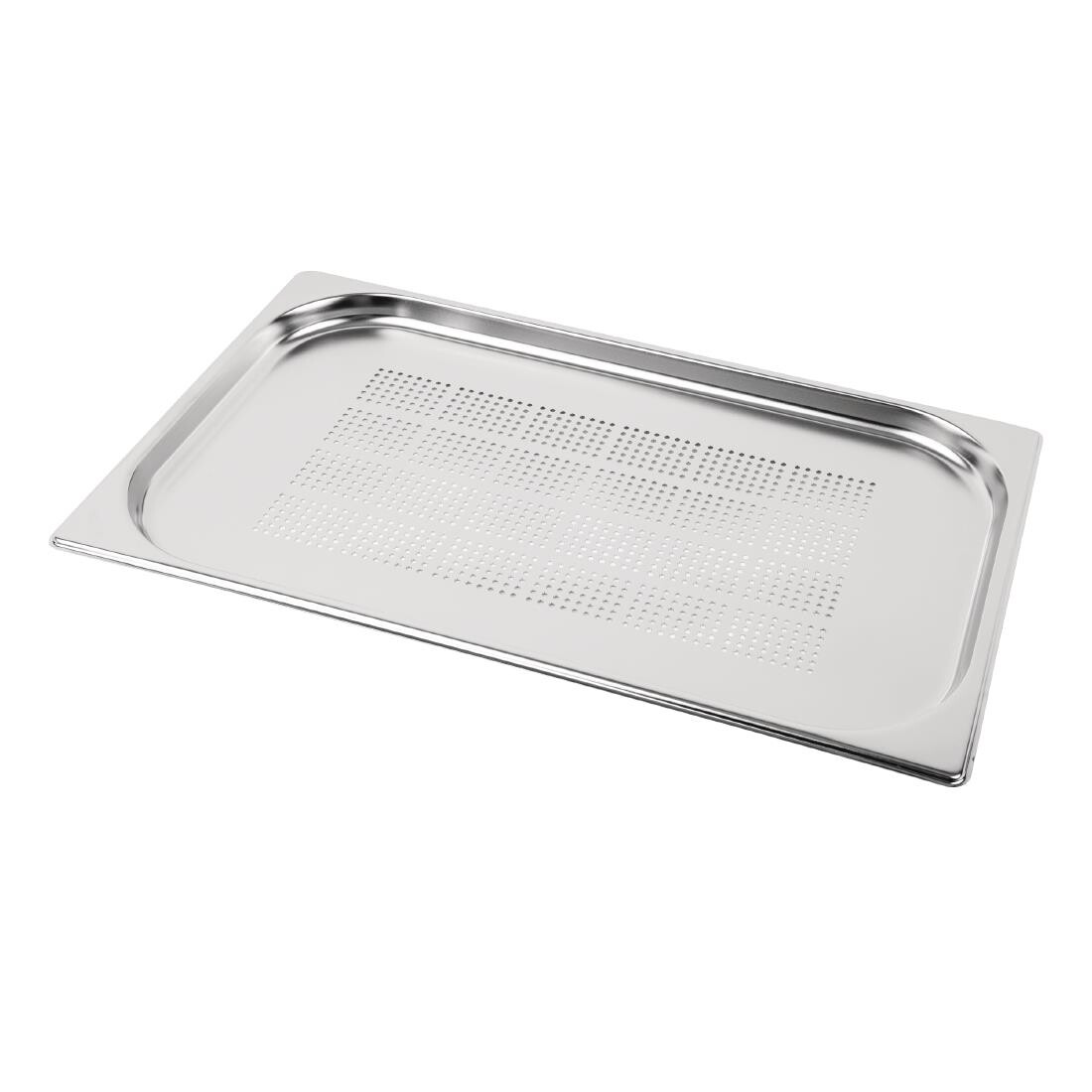 Vogue Stainless Steel Perforated 1/1 Gastronorm Pan 20mm