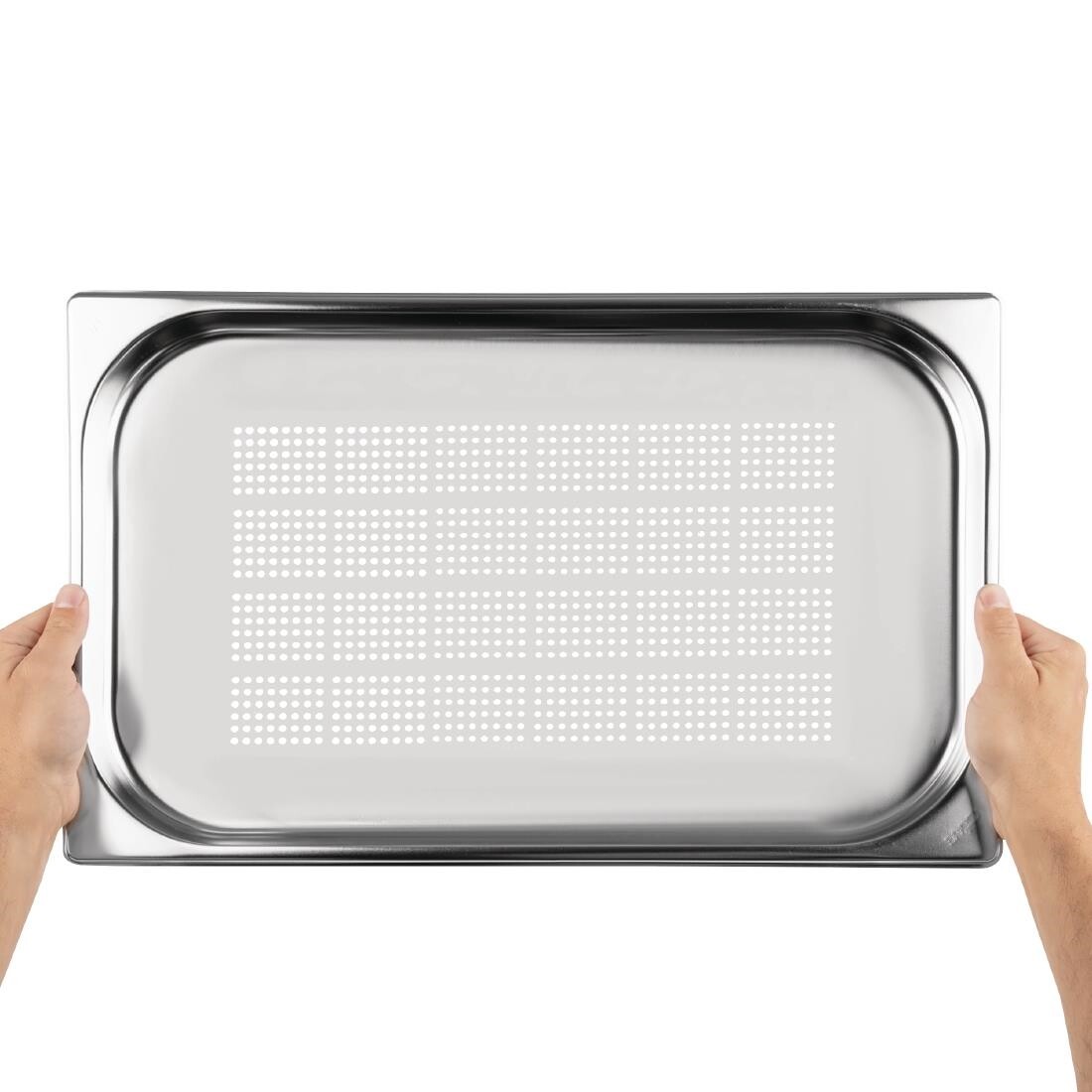 Vogue Stainless Steel Perforated 1/1 Gastronorm Pan 20mm