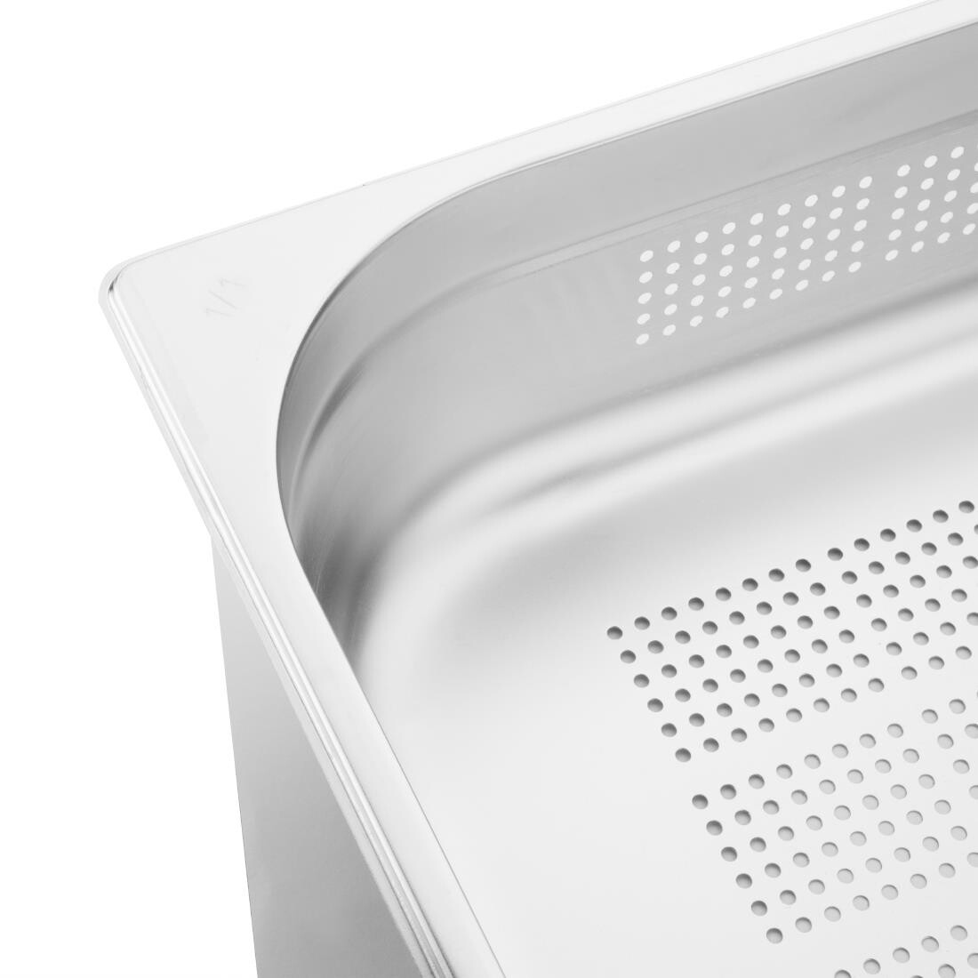 Vogue Stainless Steel Perforated 1/1 Gastronorm Pan 100mm