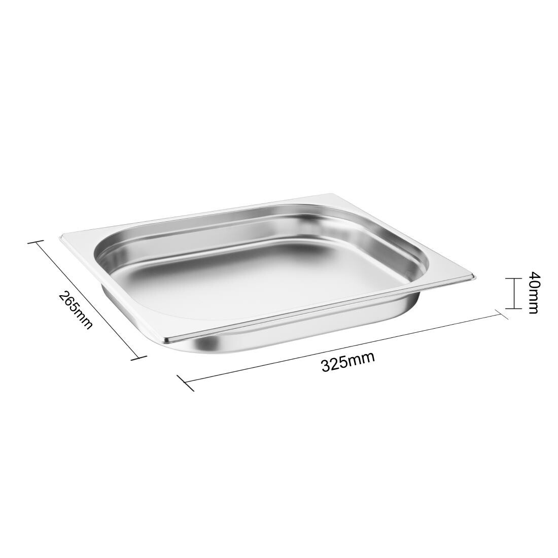 Vogue Stainless Steel 1/2 Gastronorm Pan 40mm