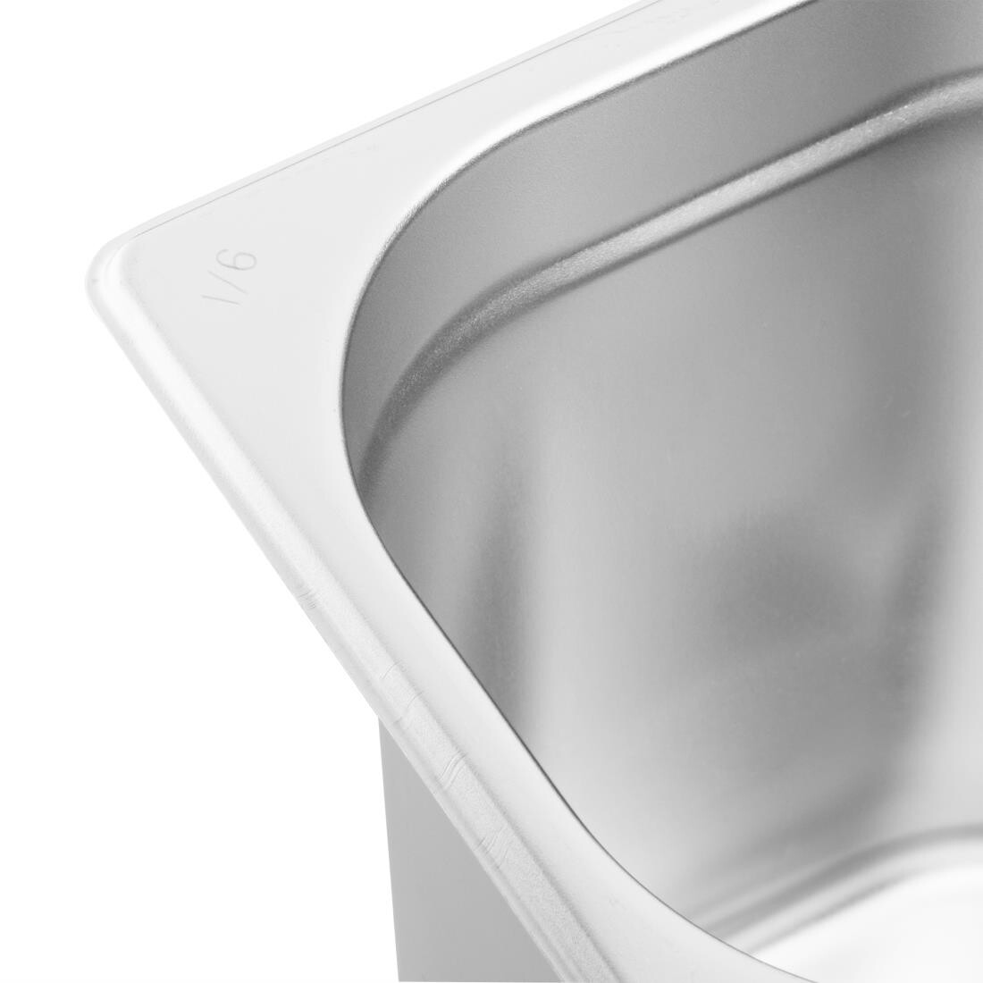 Vogue Stainless Steel 1/6 Gastronorm Pan 200mm