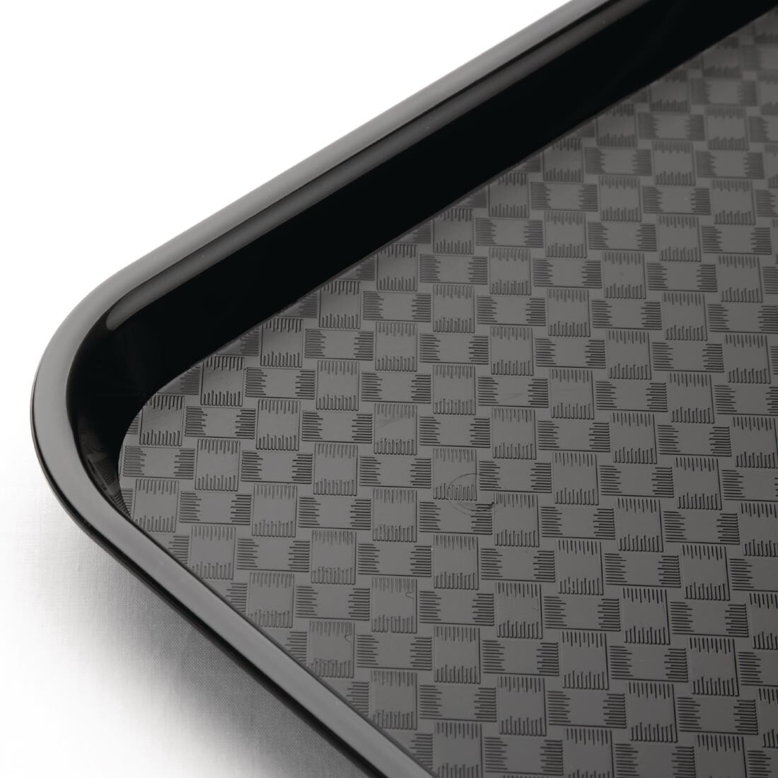 Kristallon Plastic Fast Food Tray Black Medium