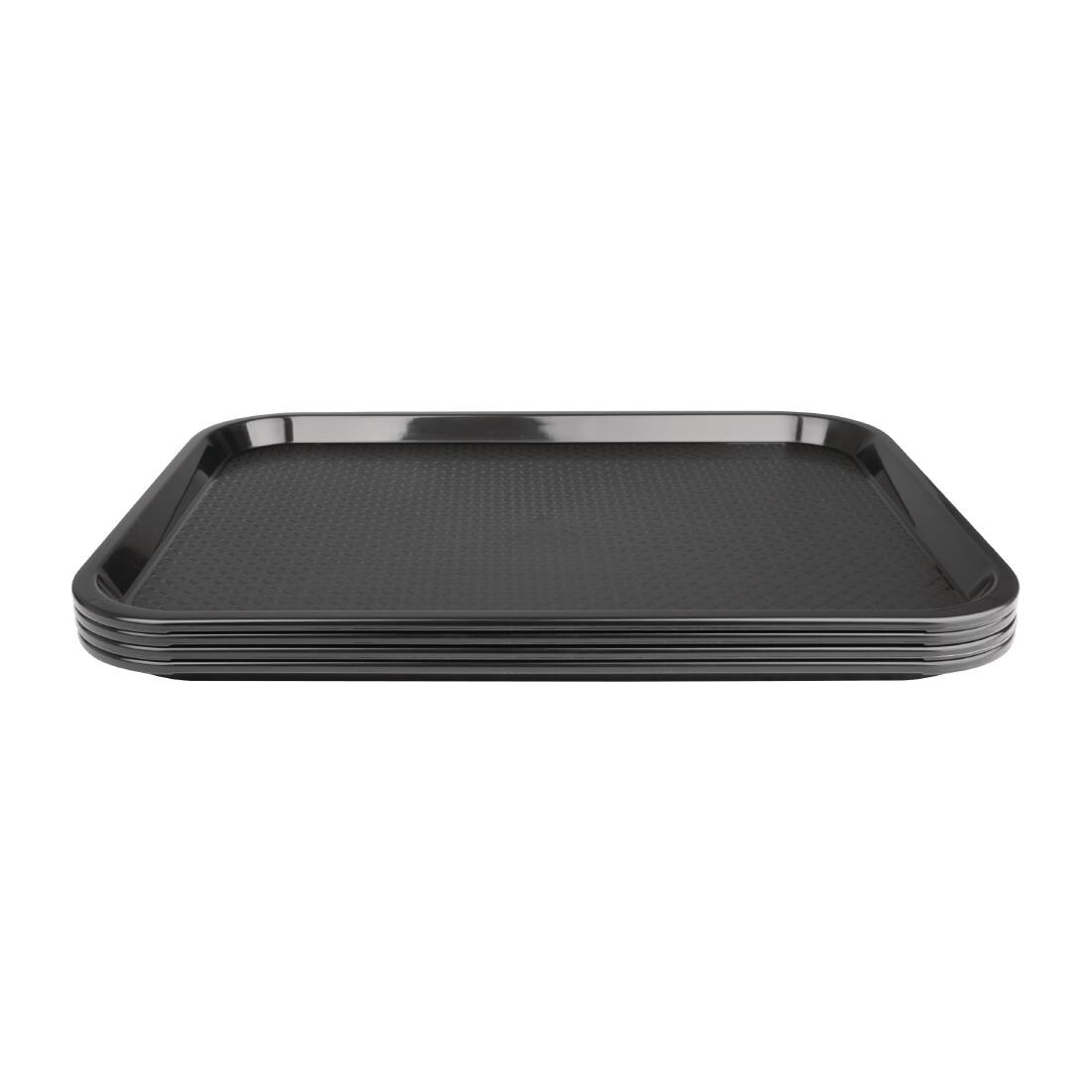 Kristallon Plastic Fast Food Tray Black Medium