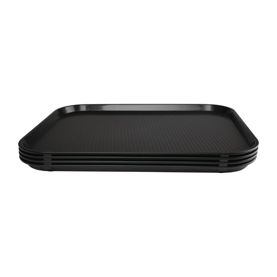 Kristallon Plastic Fast Food Tray Black Large