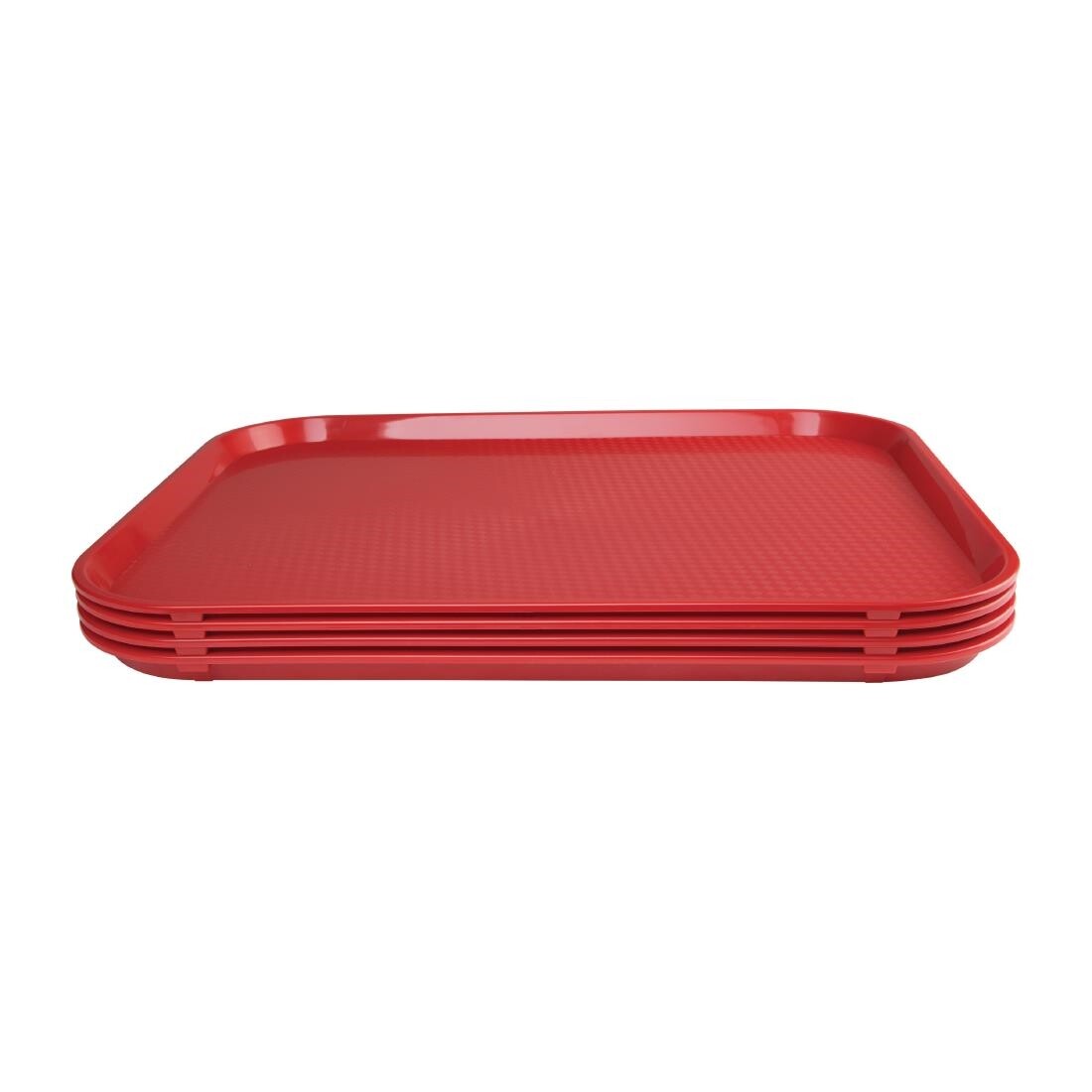 Kristallon Plastic Fast Food Tray Red Large