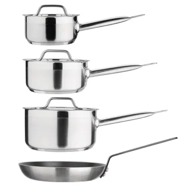 Nisbets Essentials Cook Like A Pro 4-Piece Saucepan & Frying Pan Set