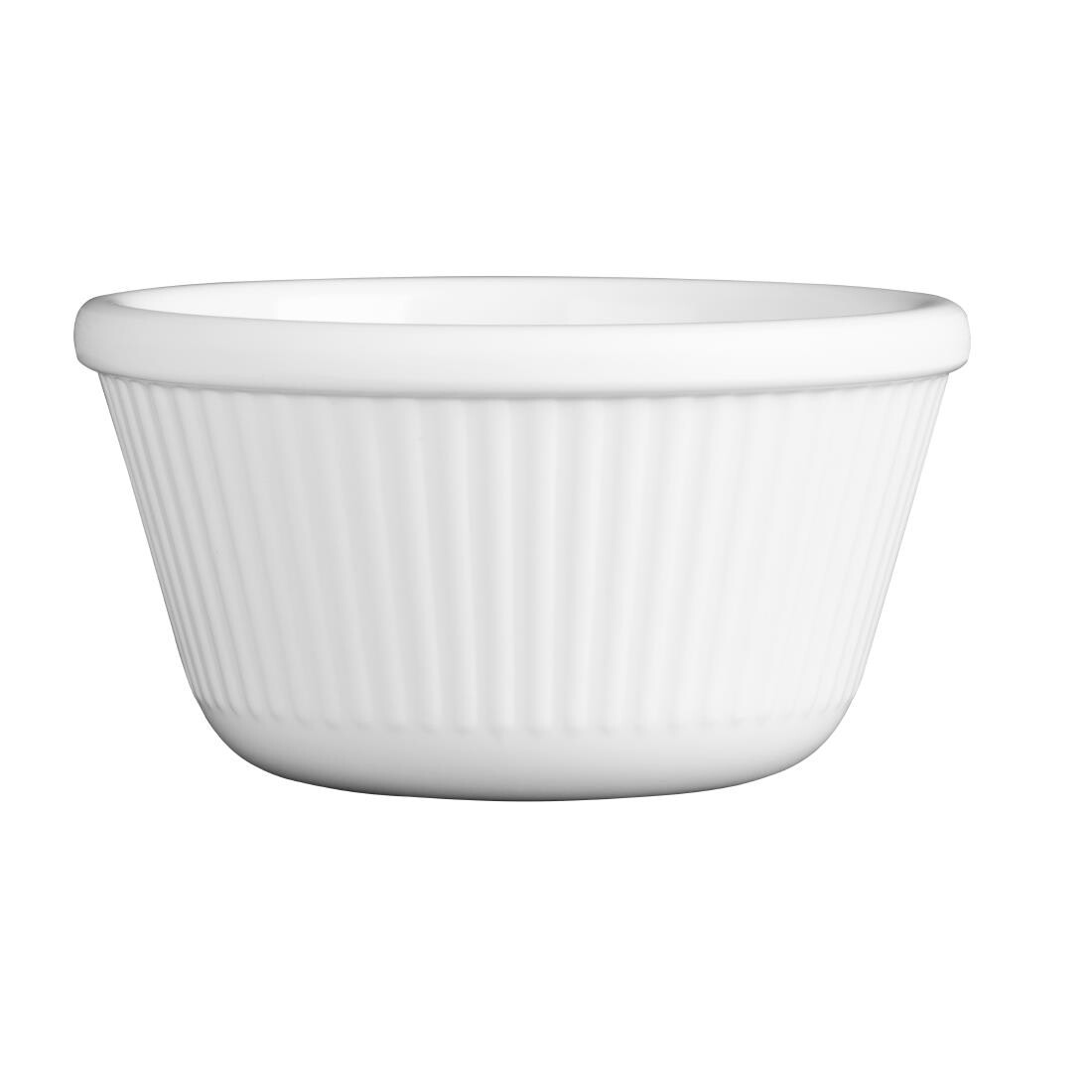 Kristallon Melamine Fluted Ramekins White 89mm