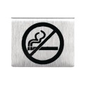 Brushed Steel No Smoking Table Sign